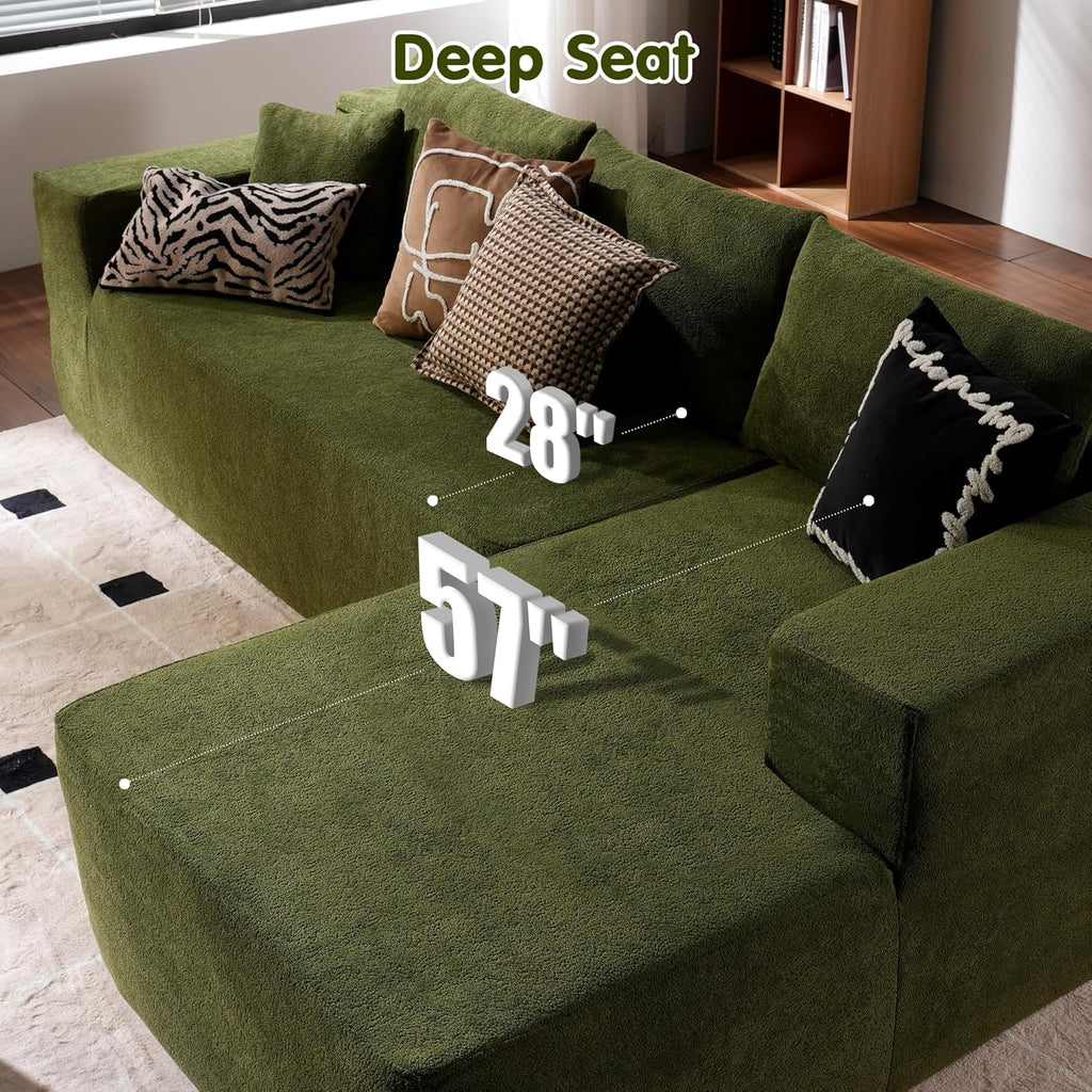 Canapé Ovios 104" Cloud Section Fauteuil en L, canapé modulaire moderne