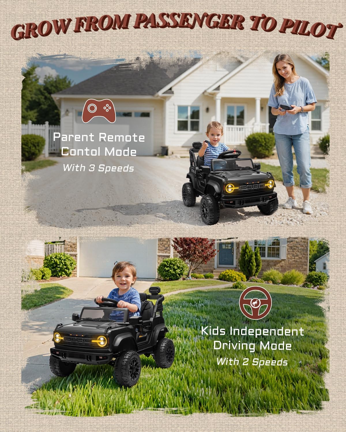 Camion rose pour enfants – Voiture électrique à piles