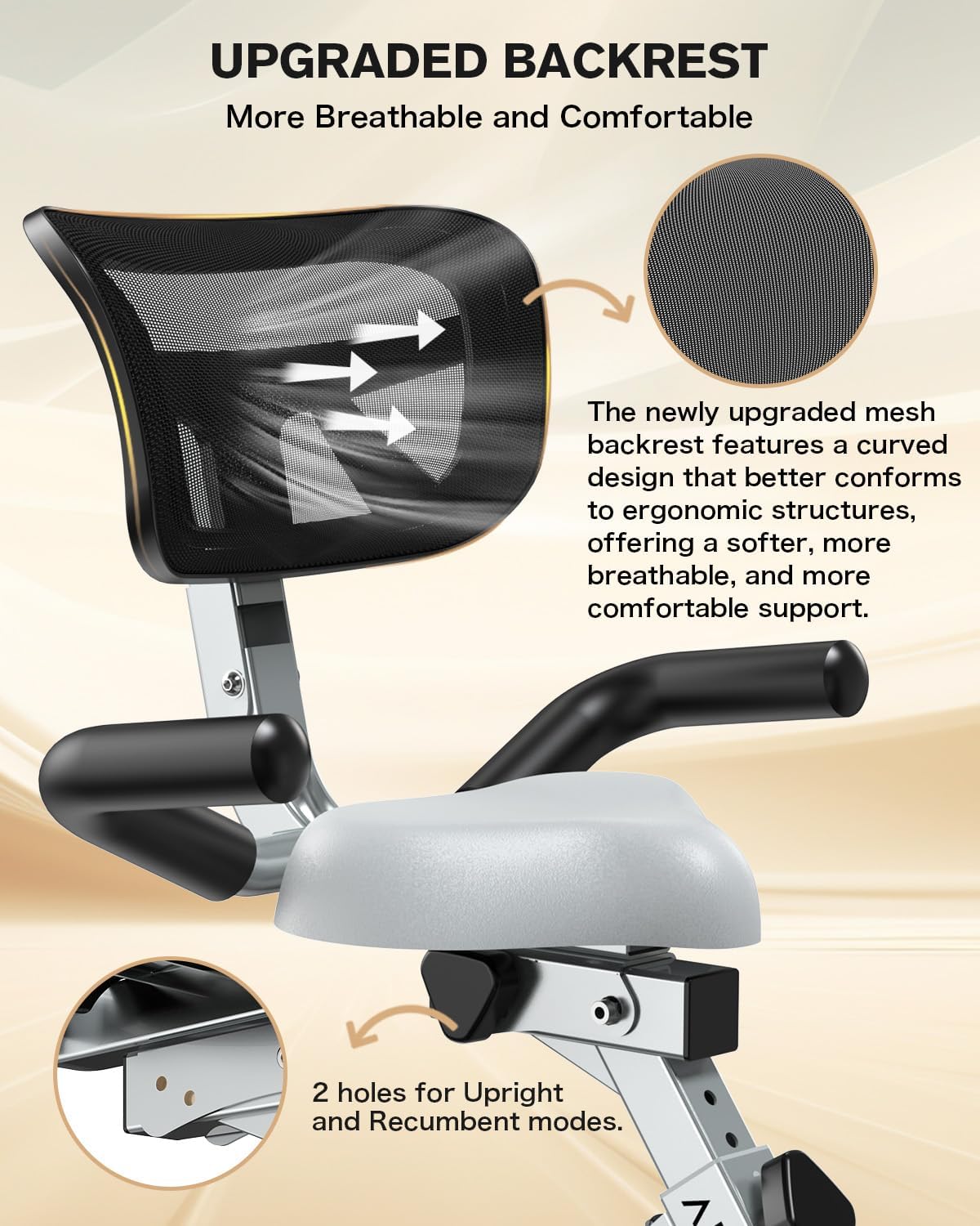 Vélo d'exercice pliable Pooboo, vélo d'exercice stationnaire pliable, vélo d'intérieur vertical