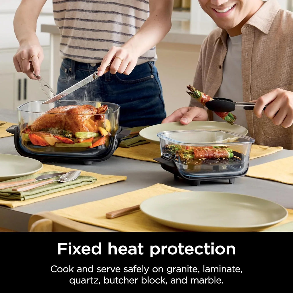 Ninja Crispi Friteuse à air portative en verre 4-en-1