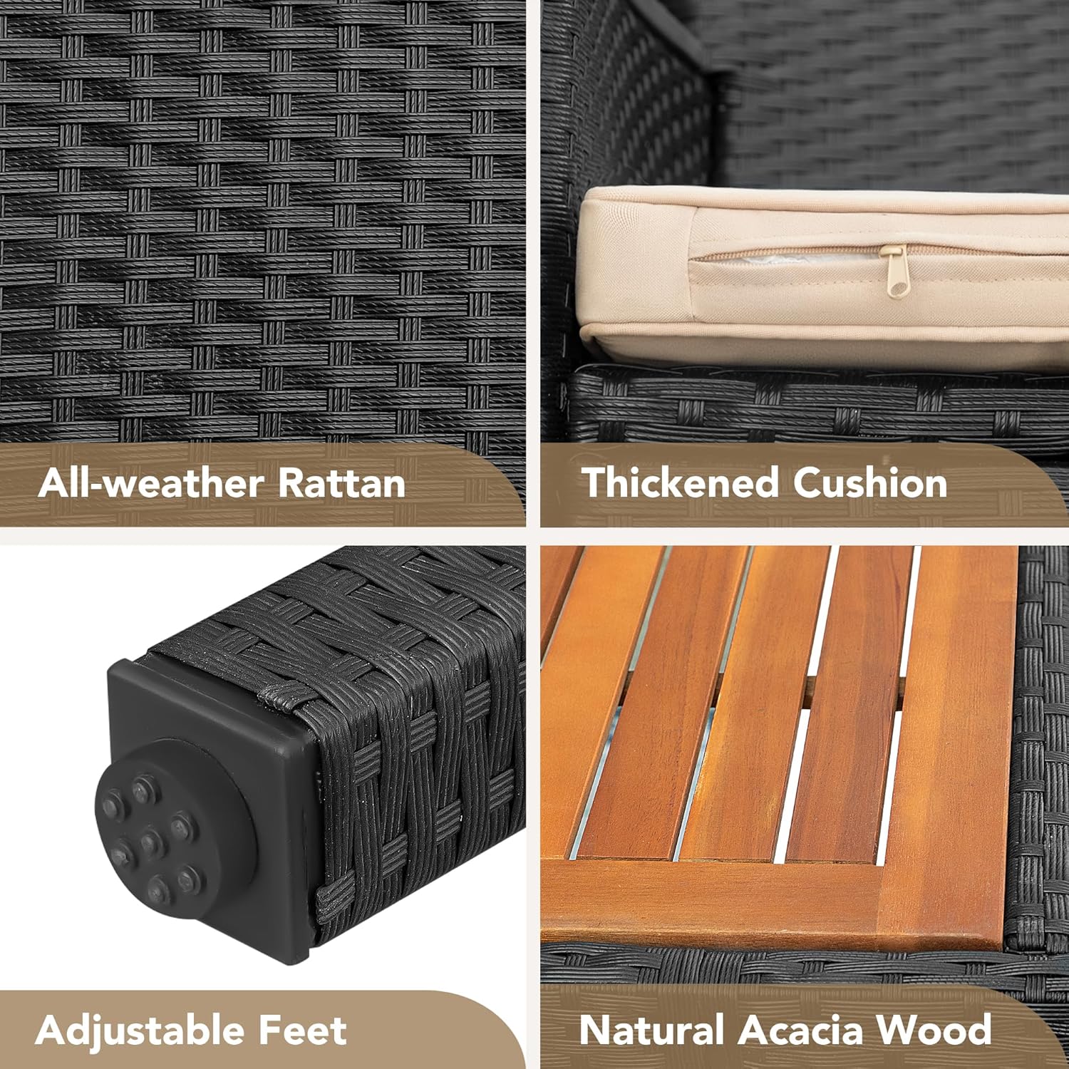 Ensemble de meubles de salle à manger Devoko 7 pièces, ensemble de salon de patio,