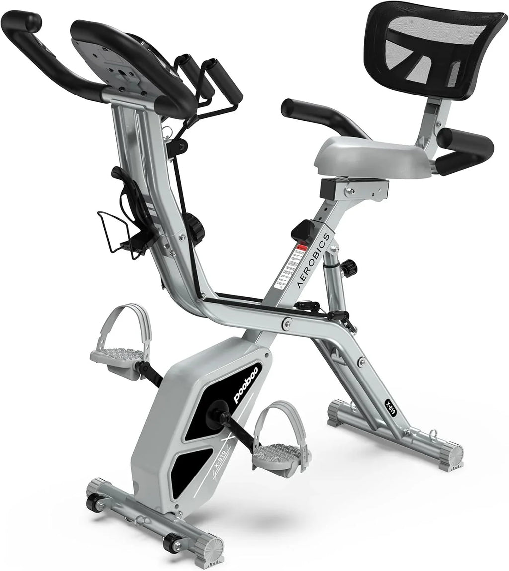 Vélo d'exercice pliable Pooboo, vélo d'exercice stationnaire pliable, vélo d'intérieur vertical