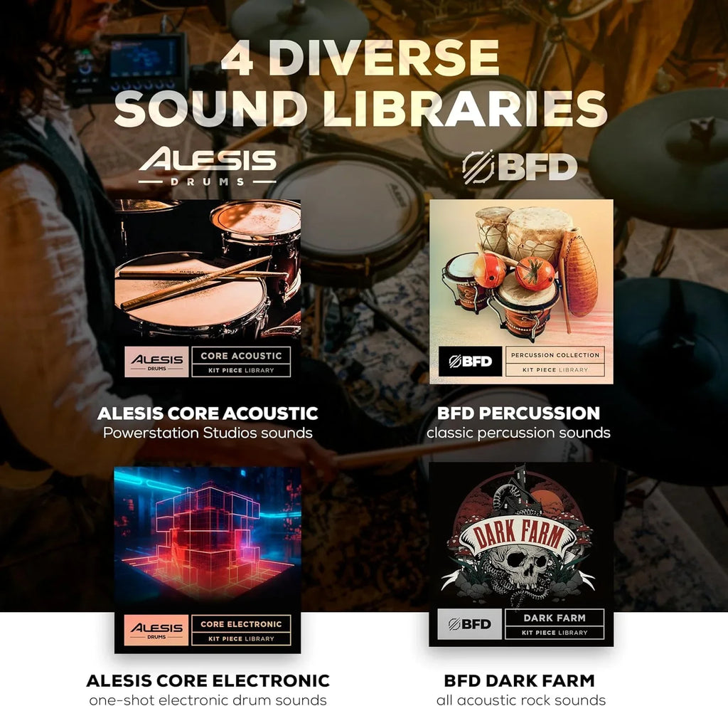 Batterie électronique Alison Strata Prime avec écran tactile et tête à grille double zone