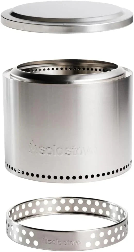 Solo Stove Bonfire 2.0 avec support, foyer sans fumée de 19,5 pouces, foyer à bois en acier inoxydable
