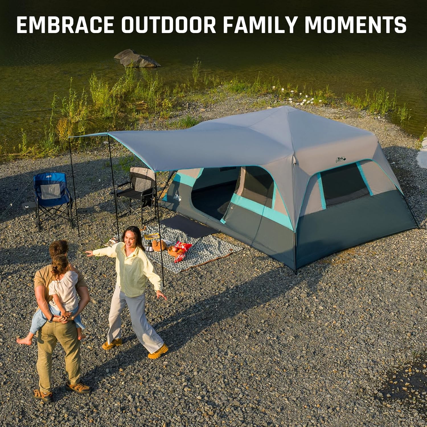 Tente à ouverture rapide, tente de camping familiale, tente de camping pop-up, grande tente imperméable pour le camping en plein air