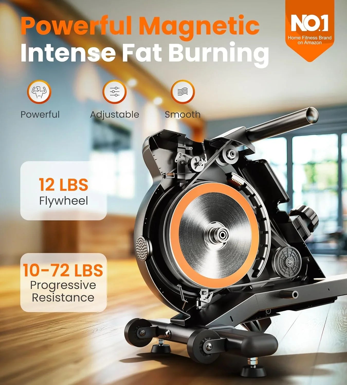 Rameur YOSUDA Home Magnet/Résistance à l'eau compatible Bluetooth et applications