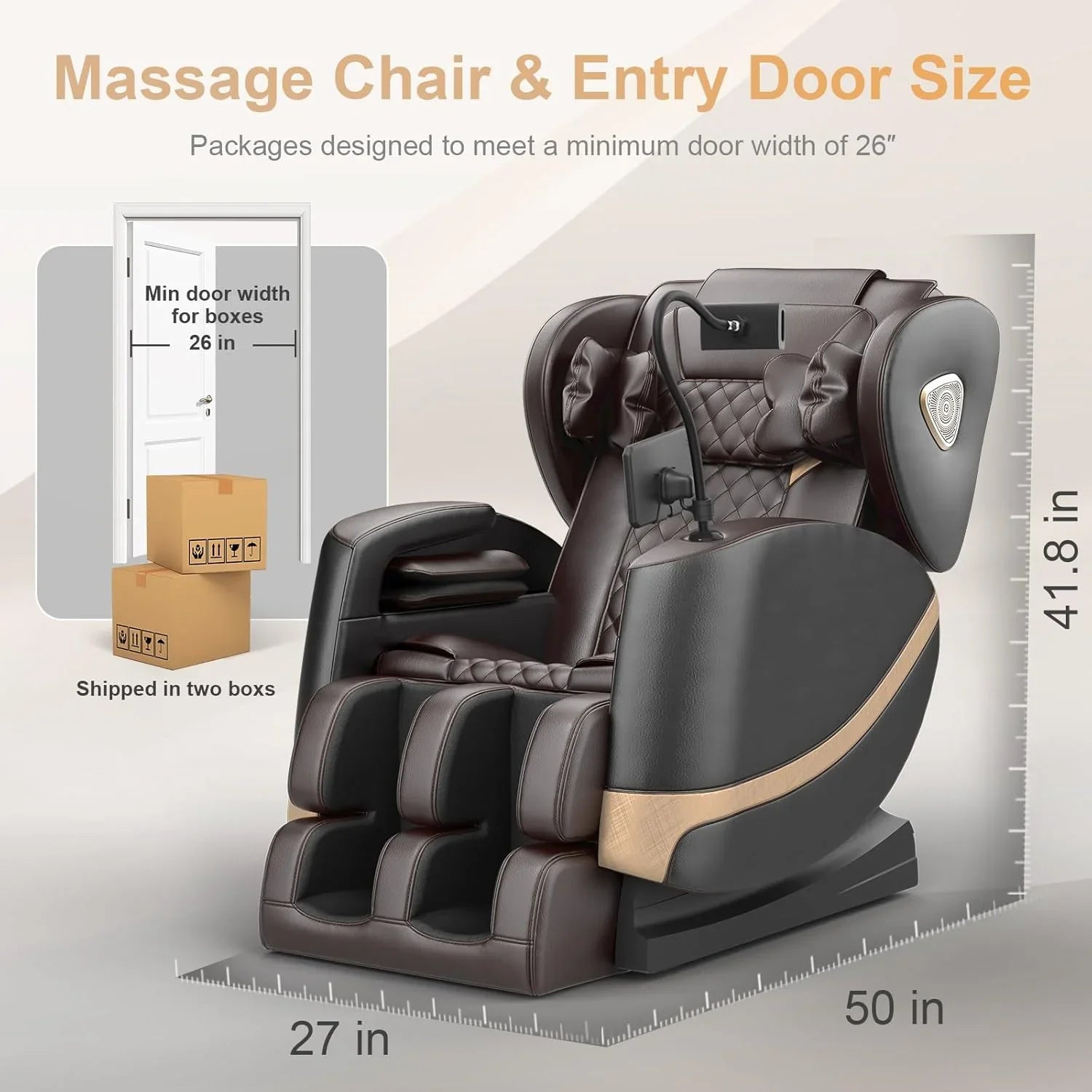 Fauteuil de massage complet 2025, massage zéro gravité, avec 10 rouleaux fixes, chauffant, massage des pieds