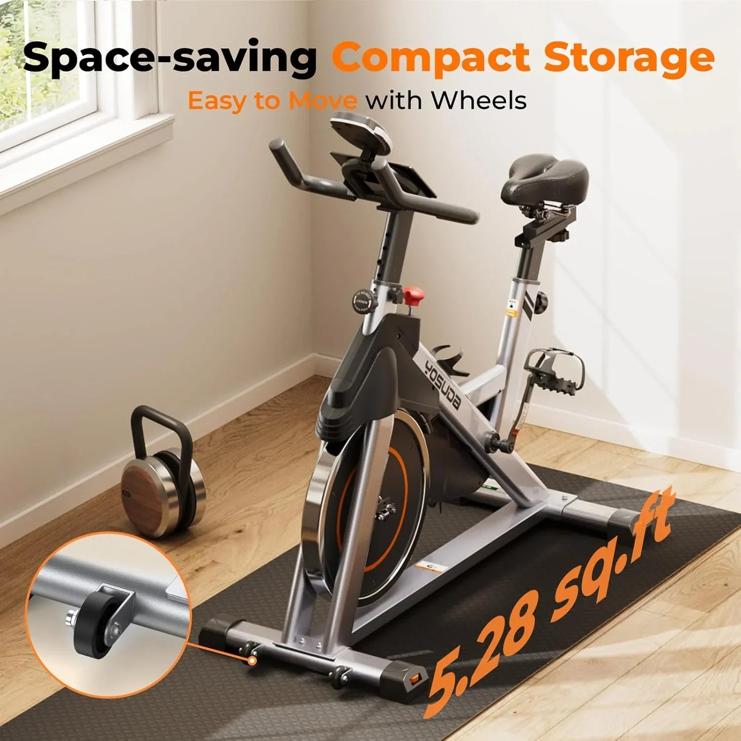 Vélo de fitness de marque Arita Tapis de course de fitness fixe à domicile Conception silencieuse, support pour tablette