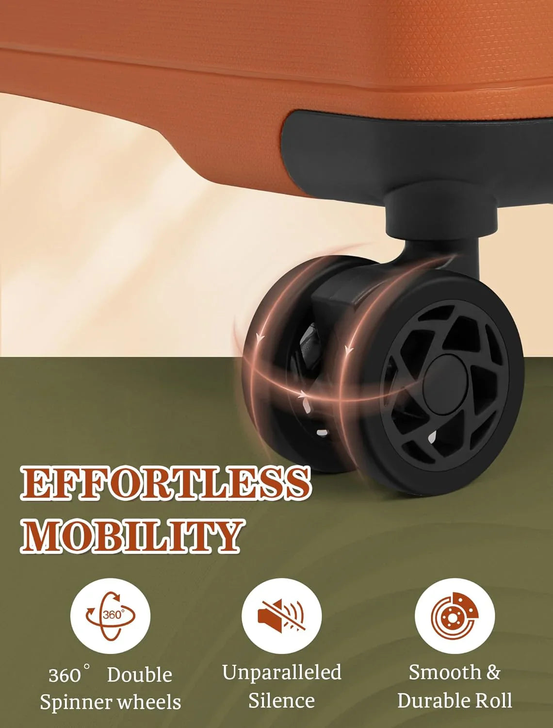 Ensemble de 5 bagages à roulettes, valise rigide en ABS avec roulettes pivotantes