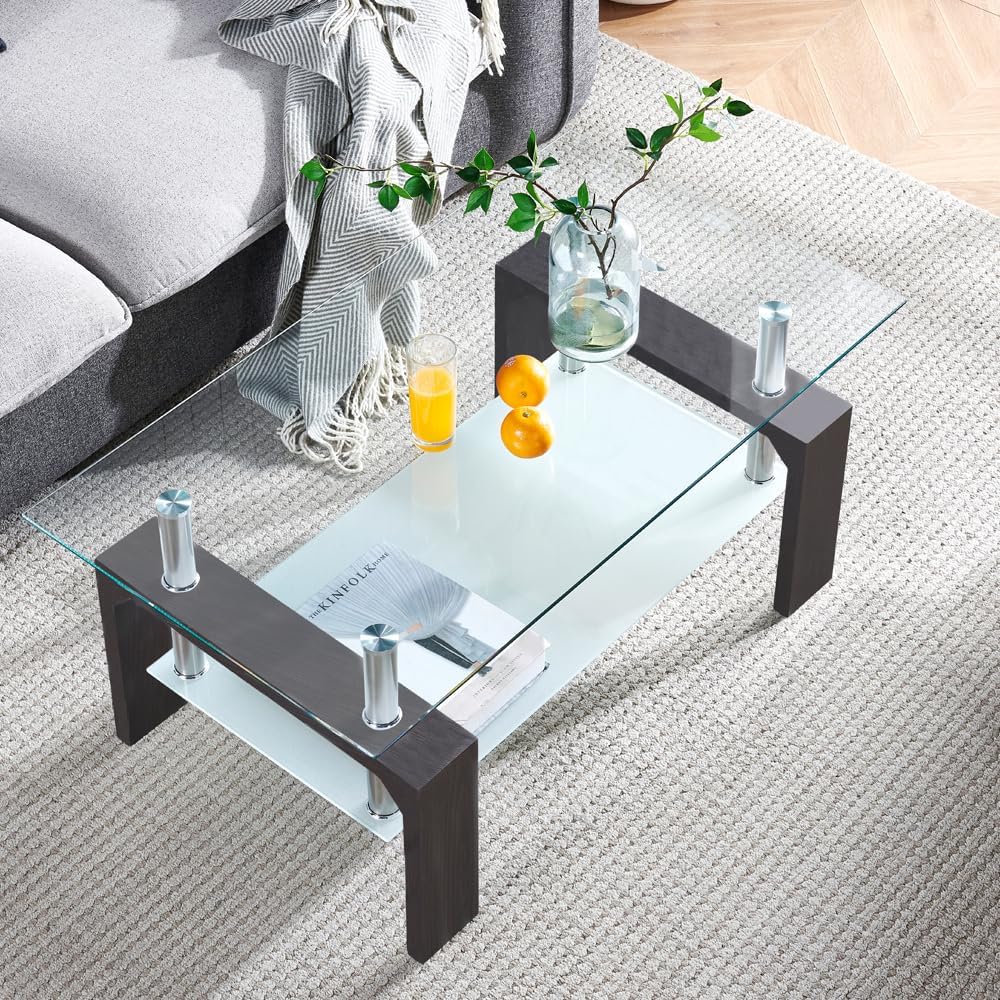Table basse rectangulaire de salon, table basse d'appoint moderne