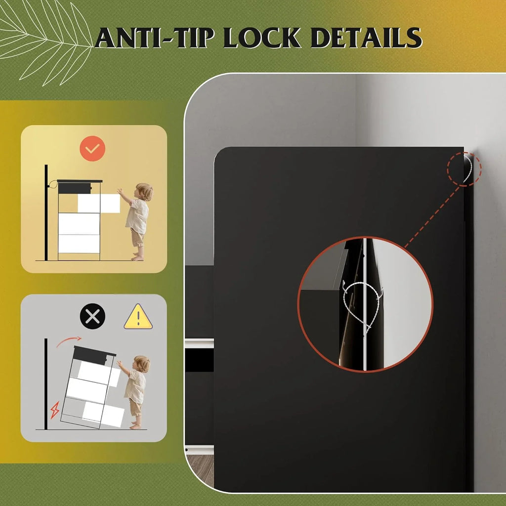 Commode LED à 9 tiroirs pour chambre à coucher, 148 cm de large, organiseur de rangement en bois avec prise électrique