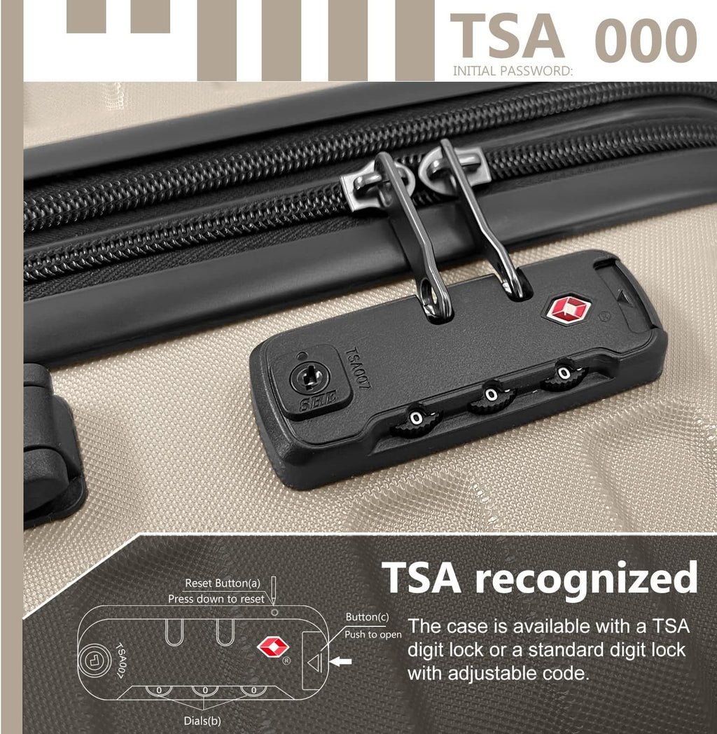 Ensemble de bagages à main légers et extensibles à coque rigide de 6 pièces