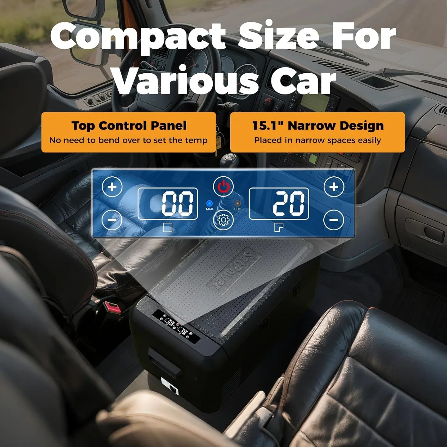 Réfrigérateur portable 12 V 21 litres, autonomie de 50 heures, glacière électrique pour voiture