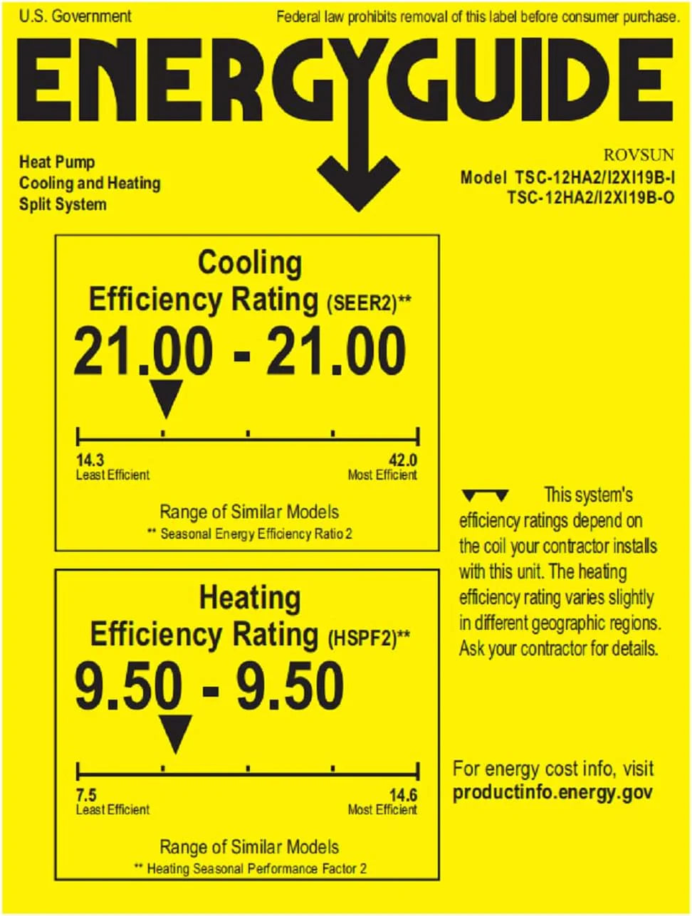 Climatiseur et chauffage mini-split Inverter ROVSUN 9 000 BTU