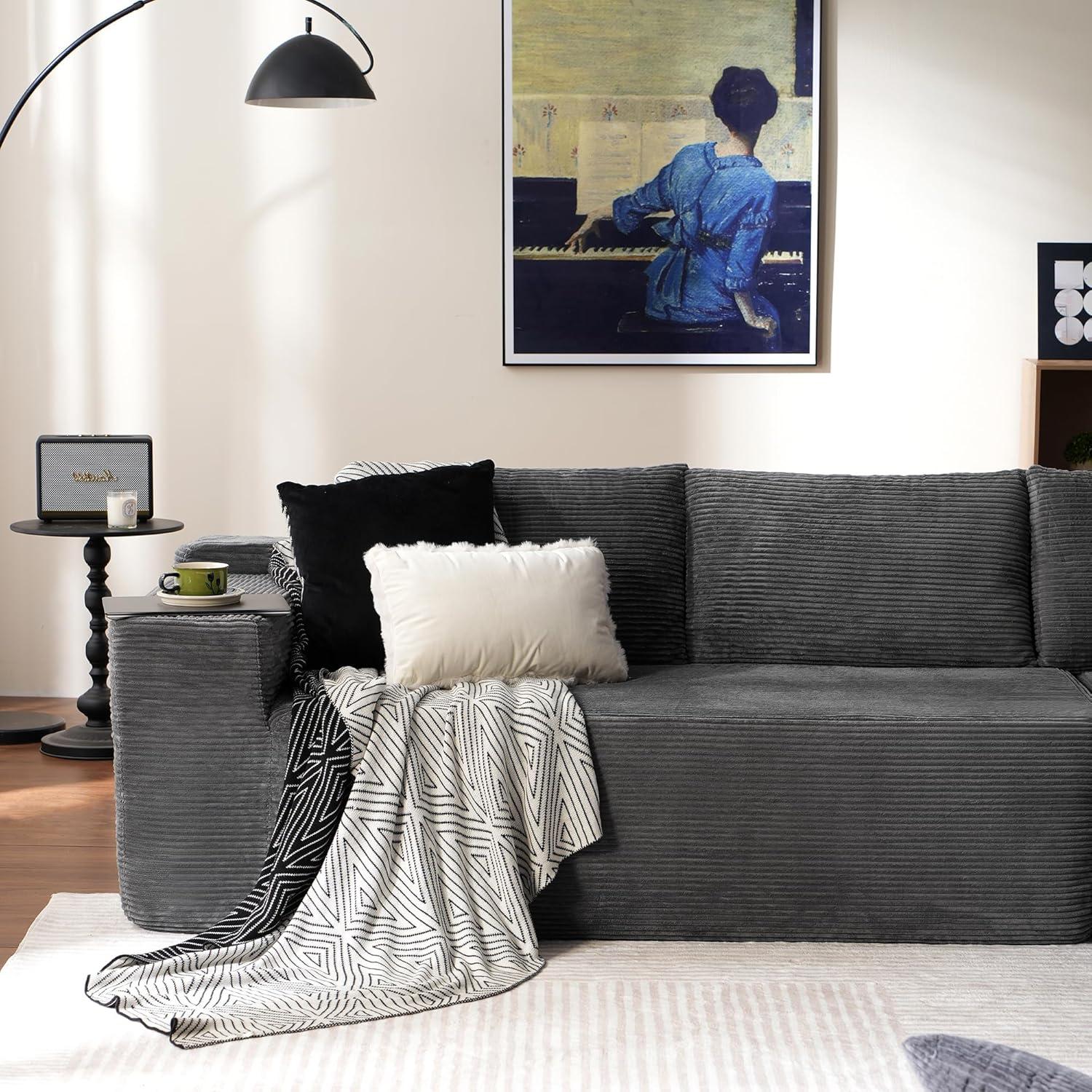 Canapé Ovios 104" Cloud Section Fauteuil en L, canapé modulaire moderne