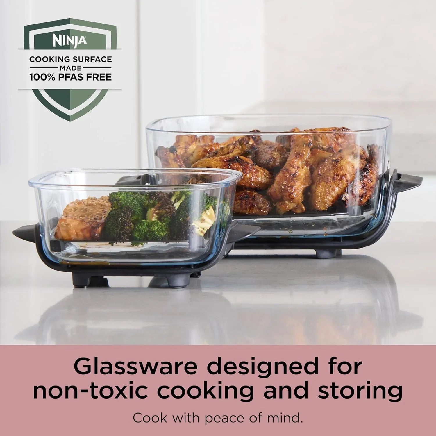 Ninja Crispi Friteuse à air portative en verre 4-en-1