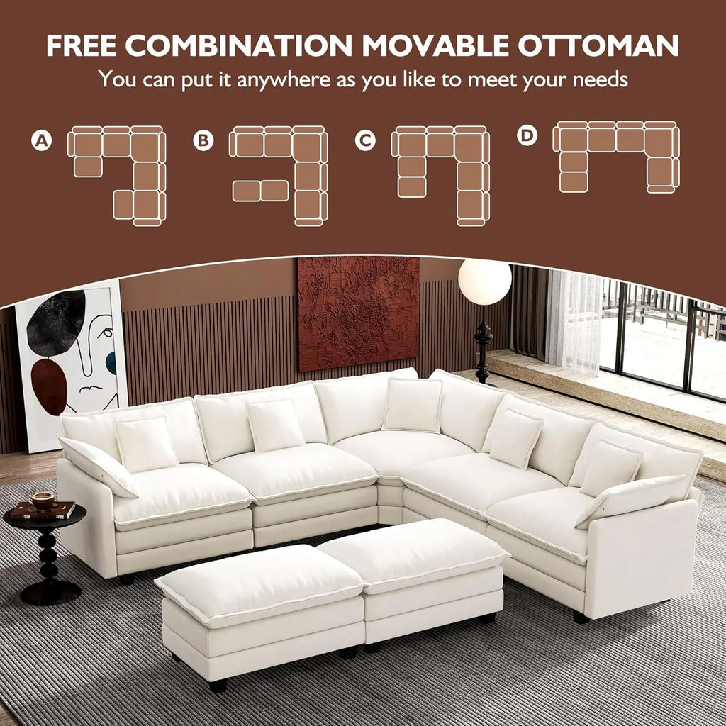 Canapé modulaire moderne en forme de U de 146 pouces d'ihanherry