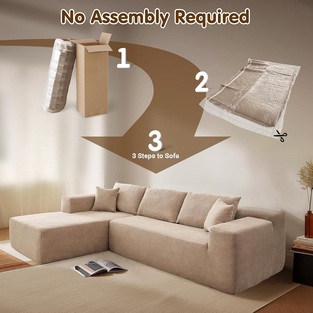 Canapé Ovios 104" Cloud Section Fauteuil en L, canapé modulaire moderne