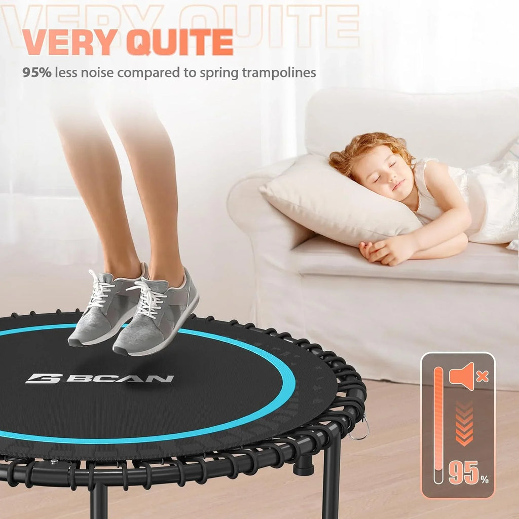 Mini-trampoline pliable BCAN 450/550 lb, trampoline de fitness 40"/48" stable et silencieux