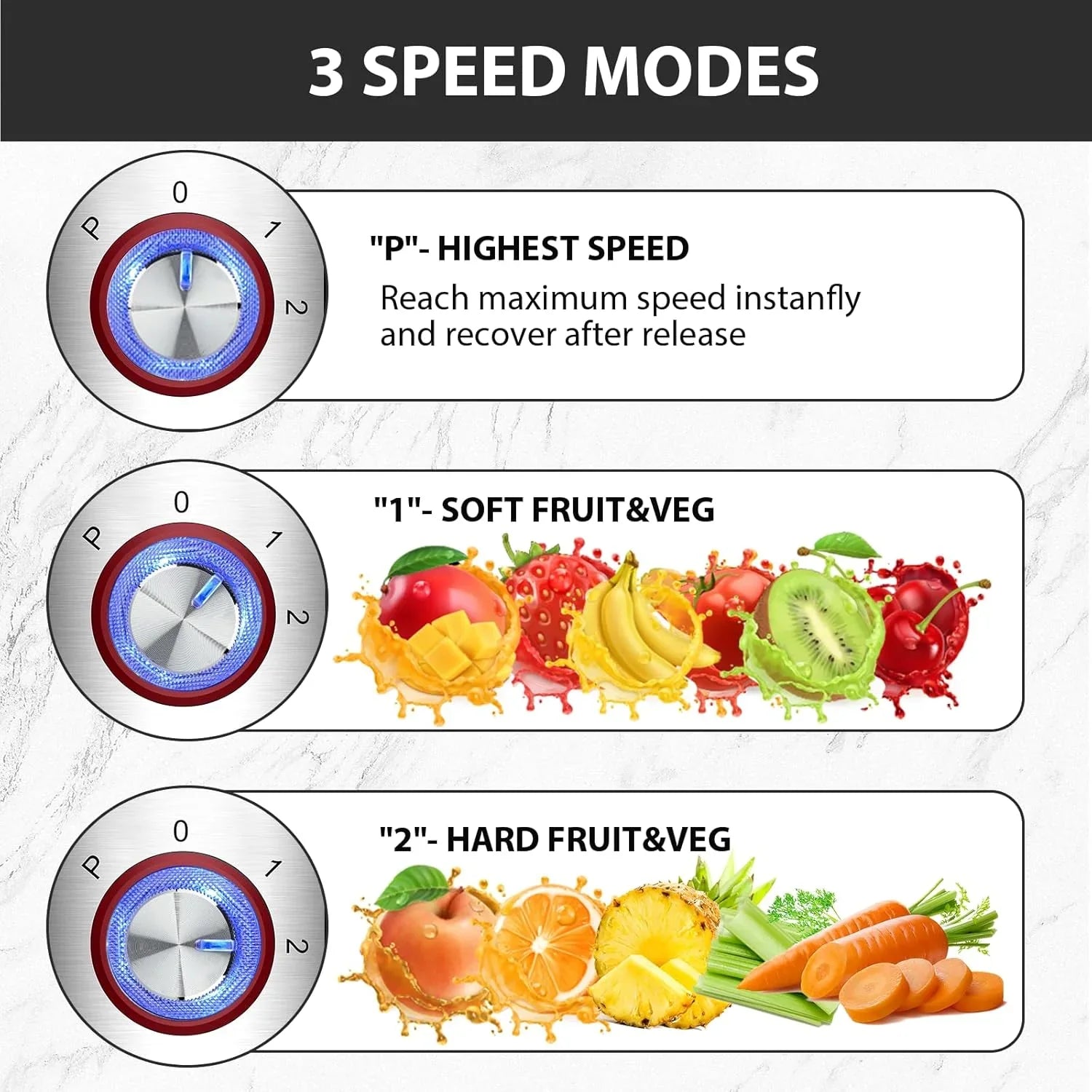 Centrifugeuse KOIOS 1 300 W avec goulotte d'alimentation extra large de 7,6 cm et filtre en titane