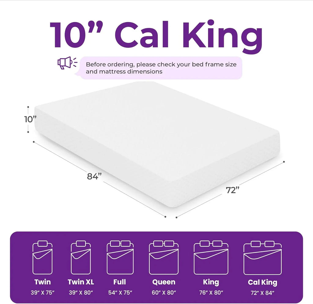 Matelas en mousse à mémoire de forme GAESTE de 8 pouces, entièrement rafraîchissant, matelas dans une boîte