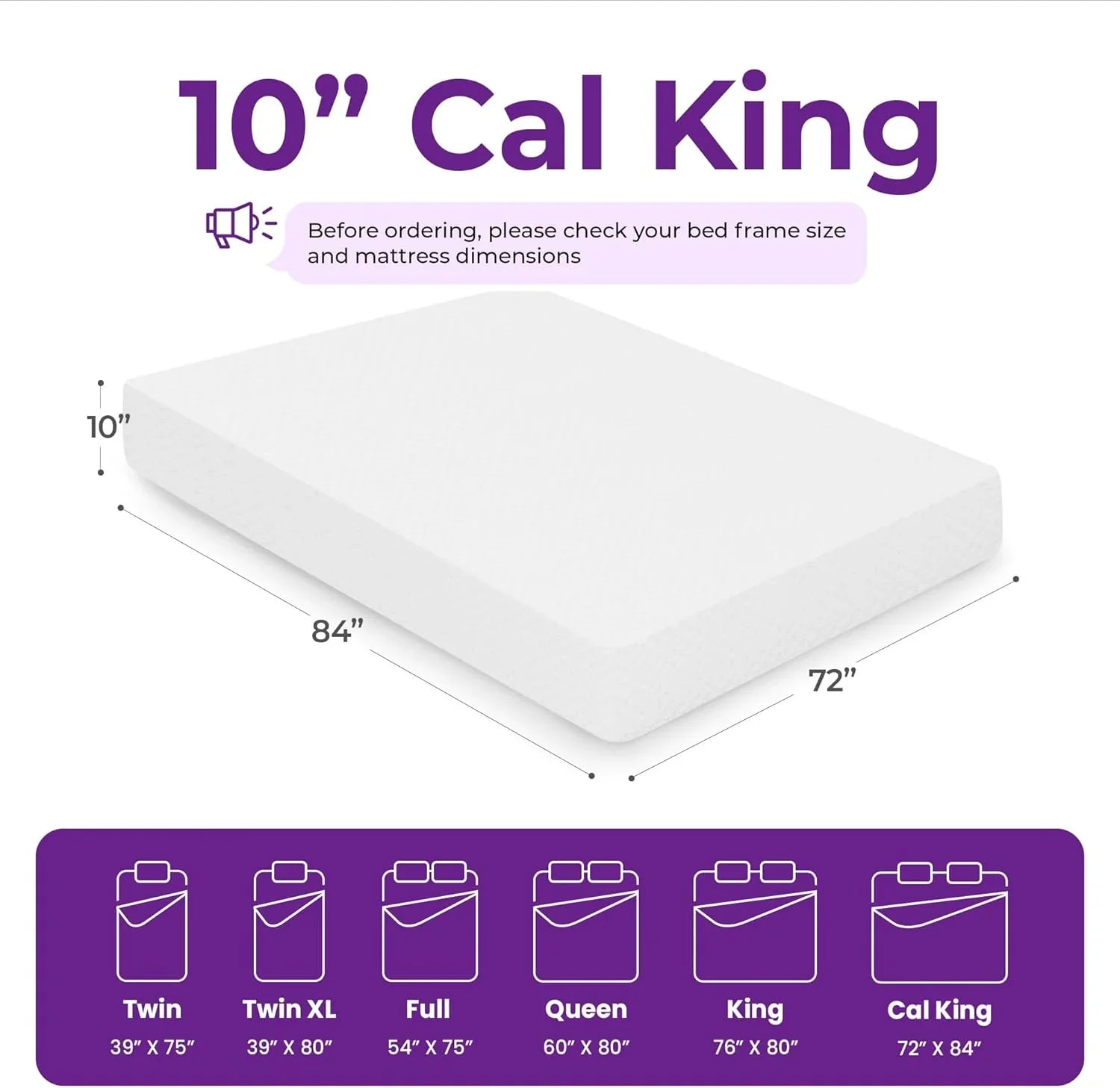 Matelas en mousse à mémoire de forme GAESTE de 8 pouces, entièrement rafraîchissant, matelas dans une boîte