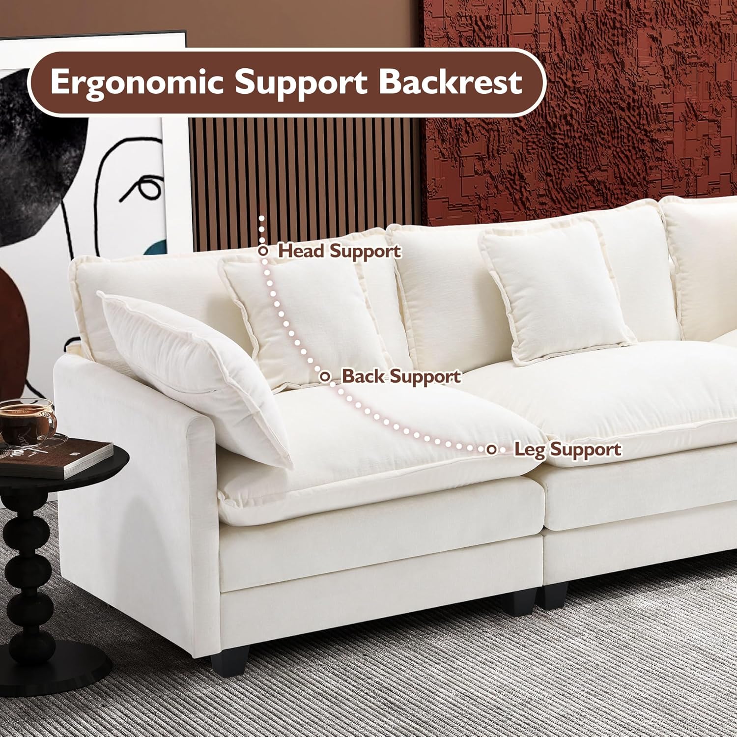 Canapé modulaire moderne en forme de U de 146 pouces d'ihanherry