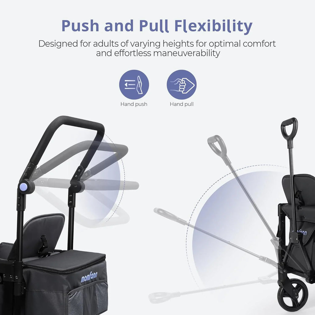 Poussette Wagon pour enfants, Poussette Wagon pour tout-petits 2 places, Poussette tout-terrain pour bébé en plein air