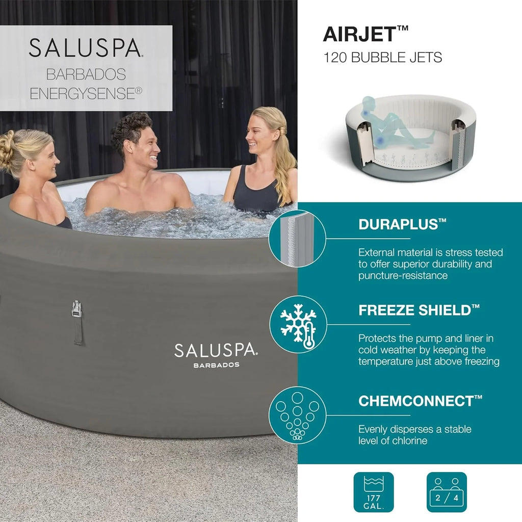 Spa gonflable Bestway SaluSpa Miami EnergySense AirJet (180 x 66 cm) | Spa portable avec 2 housses