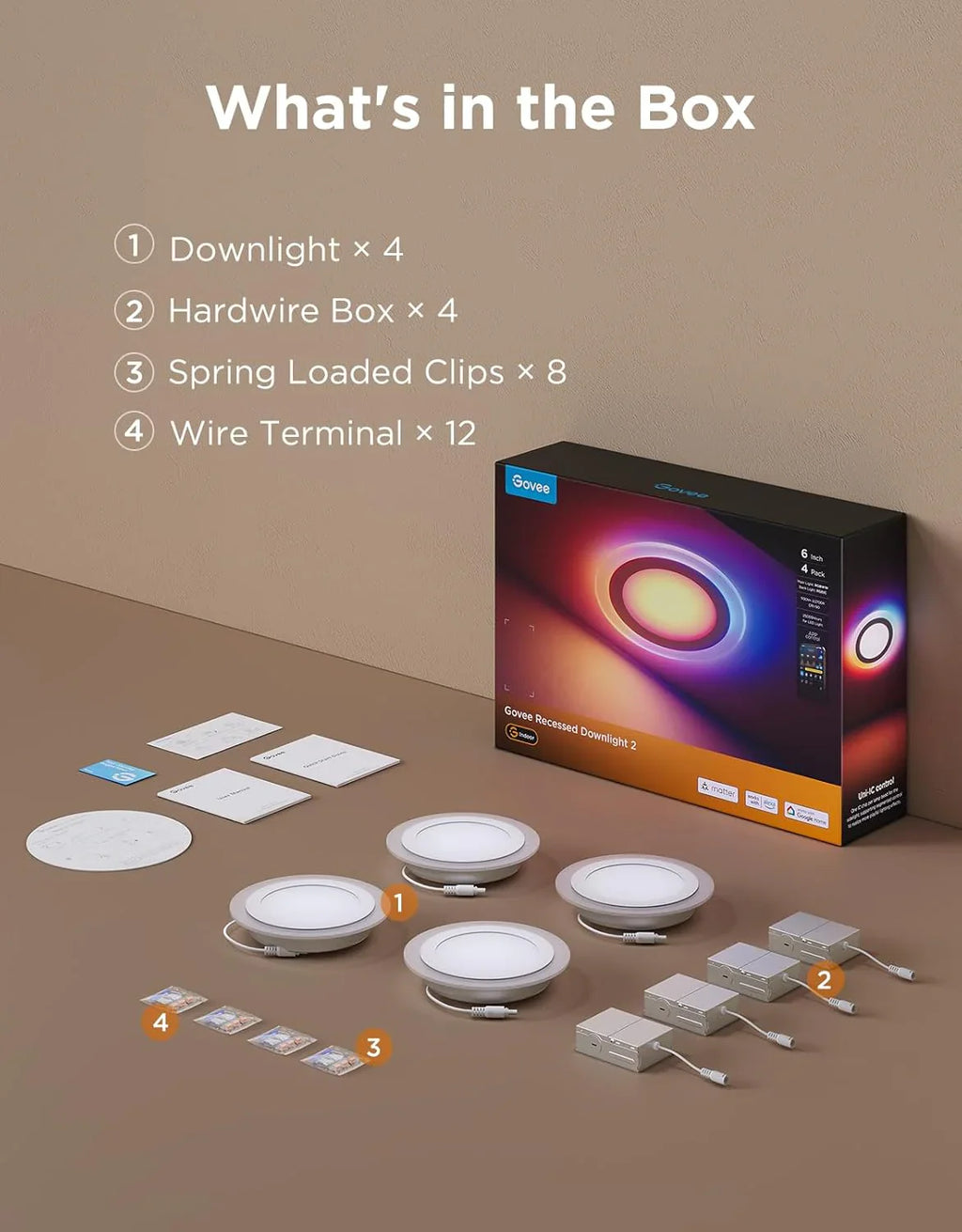 Éclairage encastré intelligent 6" à intensité variable 1100 lm sans câble avec boîte de jonction