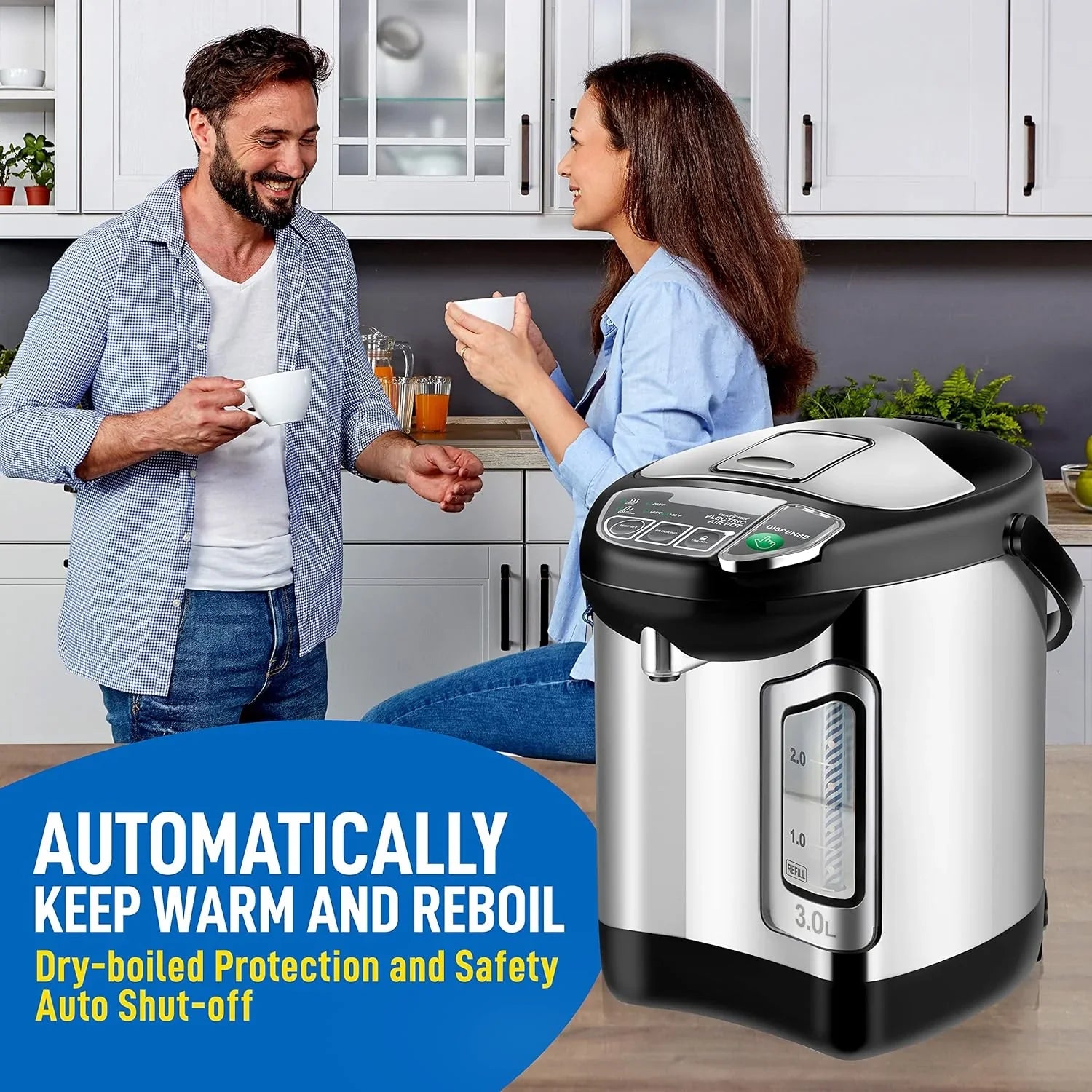 Chauffe-eau et distributeur d'eau chaude NutriChef, distributeur de boissons électrique 8 L