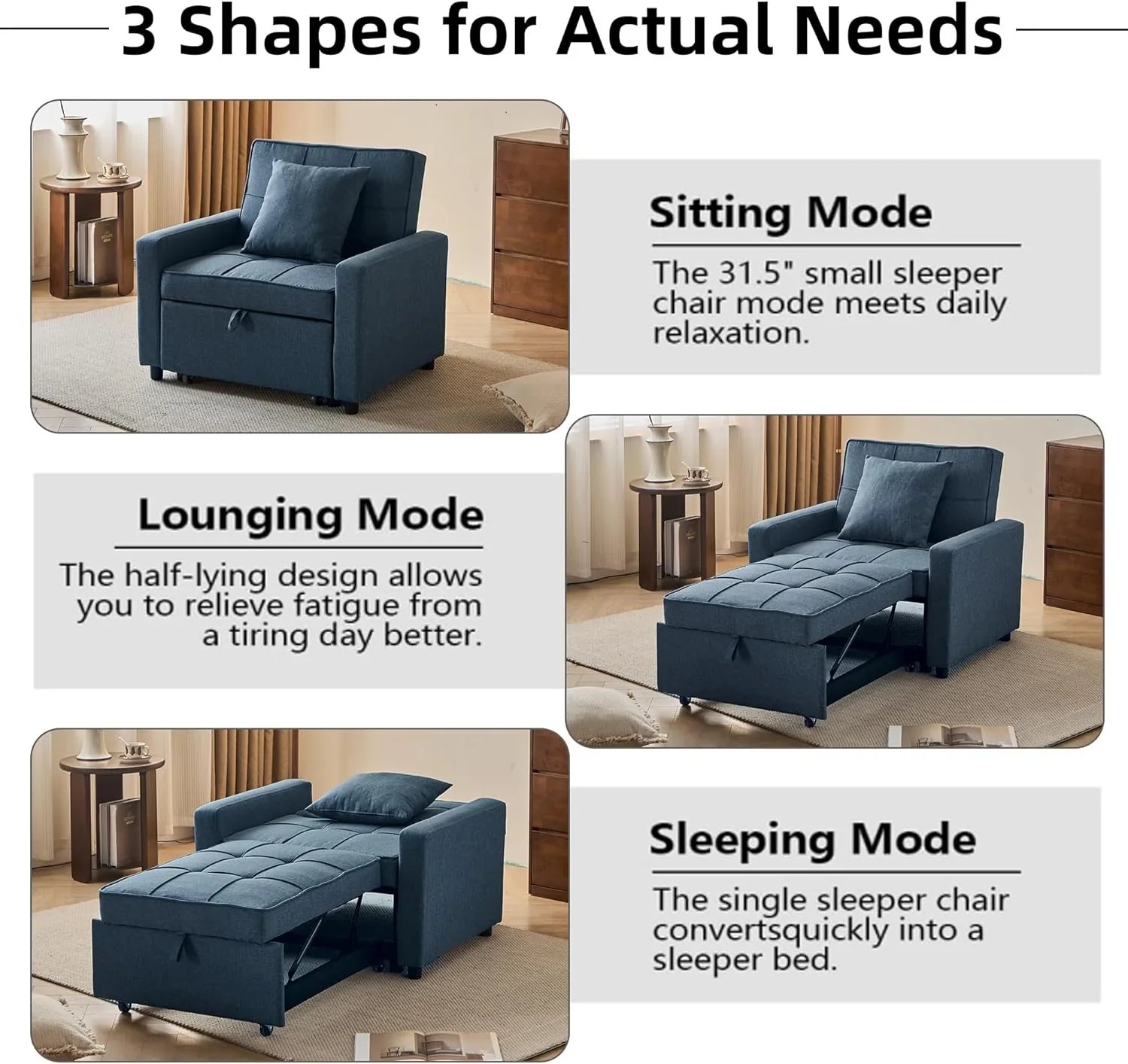 Canapé-lit convertible avec lit gigogne