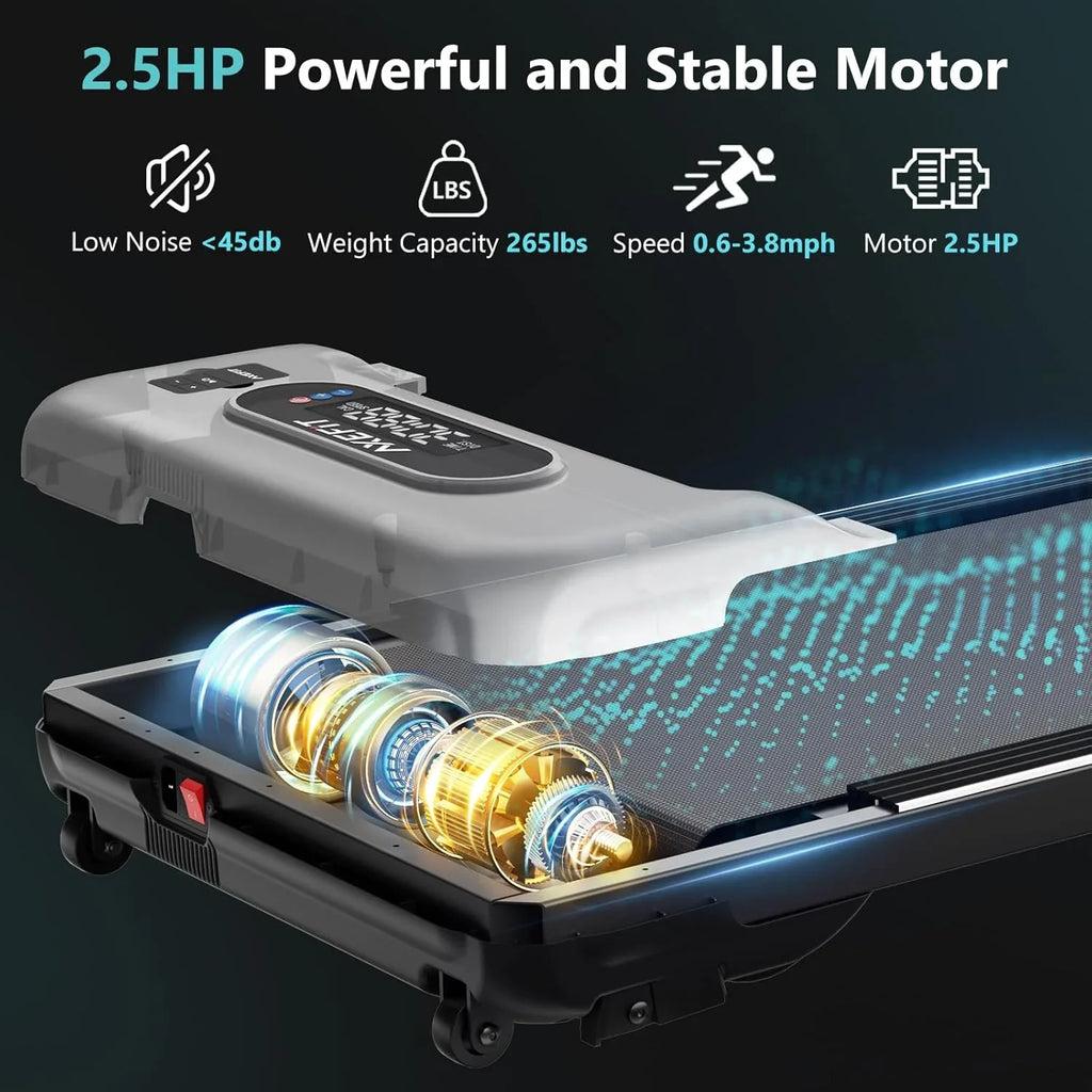 Tapis roulant portable 2,5 CV avec tapis de marche incliné, panneau et télécommande, tapis roulant 4 en 1, capacité de 120 kg