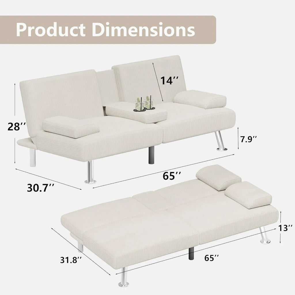 Canapé-lit futon Flamaker Ensemble futon pliant moderne Chaise longue convertible