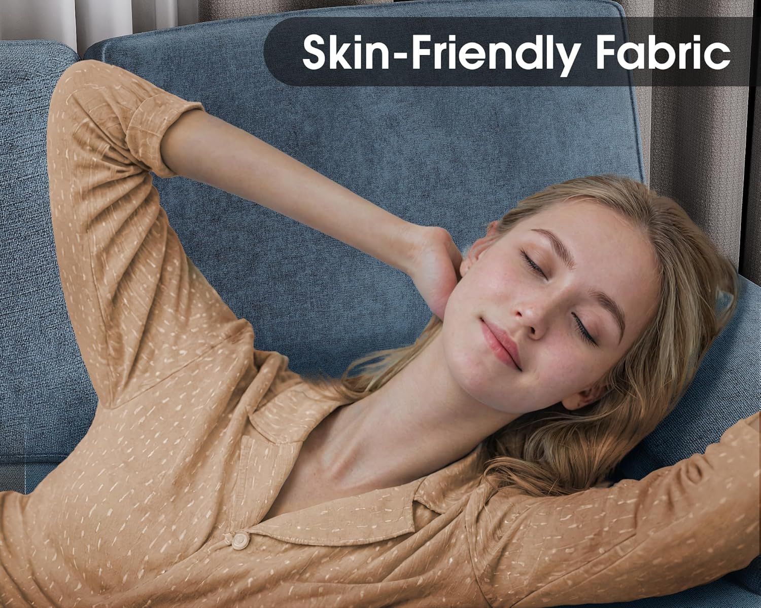 Canapé sectionnel de salon Furmax, canapé en U en lin