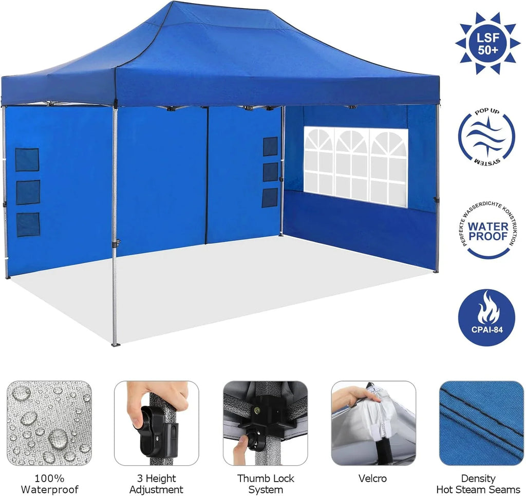 Tente pop-up robuste COBIZI 10x20 avec 6 parois latérales, facile à installer