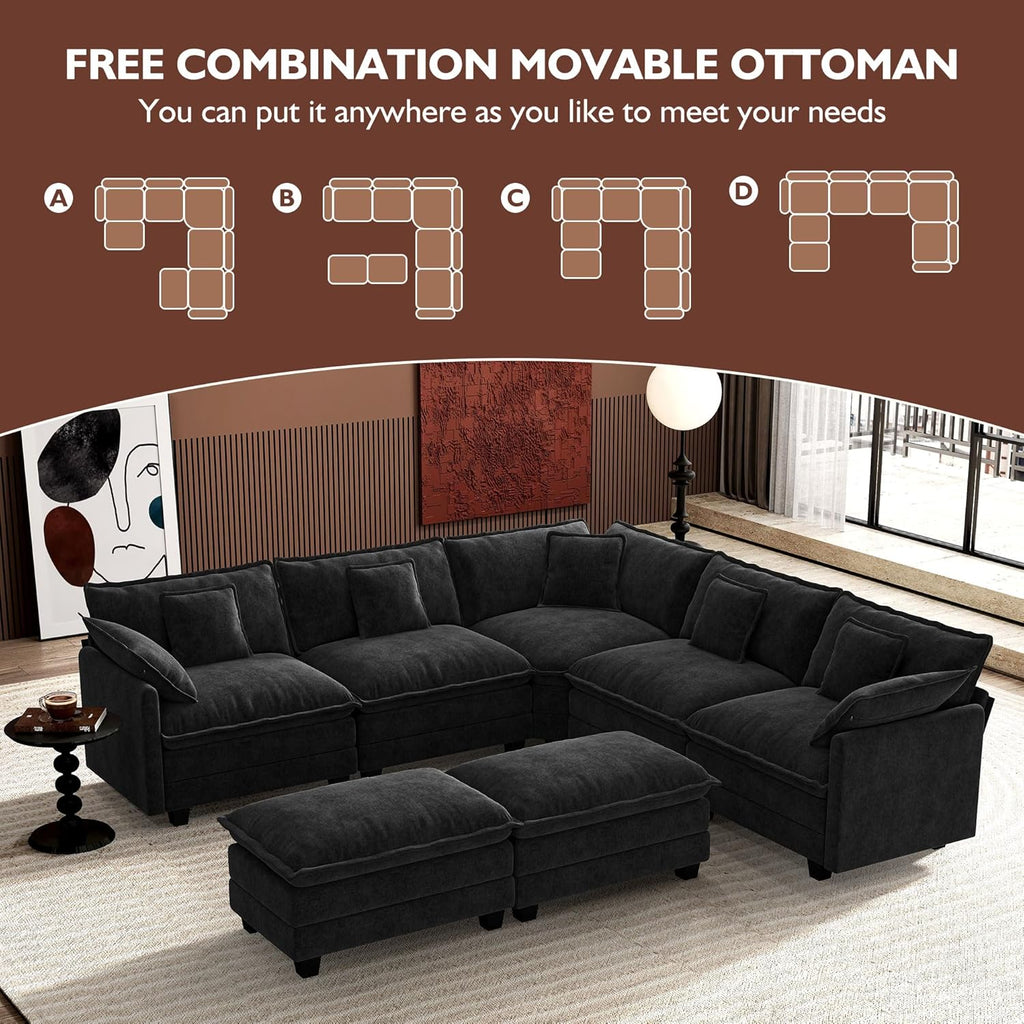 Canapé modulaire moderne en forme de U de 146 pouces d'ihanherry