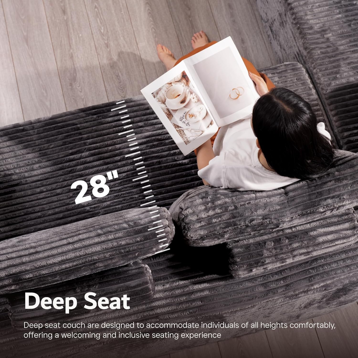 Canapé Ovios 104" Cloud Section Fauteuil en L, canapé modulaire moderne