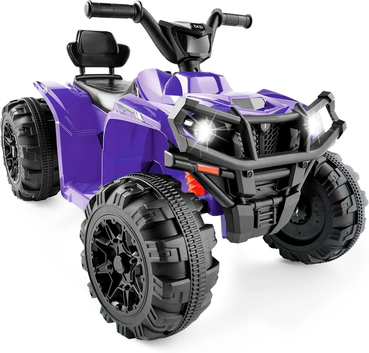 Véhicule tout-terrain électrique 12 V pour enfants, quad à 4 roues avec audio Bluetooth, vitesse maximale de 2,4 mph, pneus à crampons, phares à LED et radio.