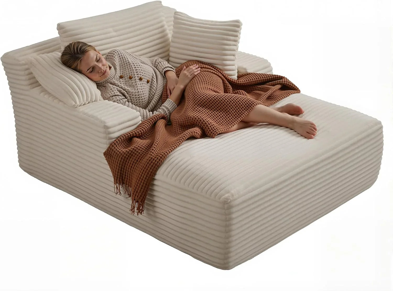 Fauteuil inclinable d'intérieur de 50 pouces, canapé-lit surdimensionné en velours côtelé, fauteuil de lecture à couchage profond, canapé nuage, canapé de salon