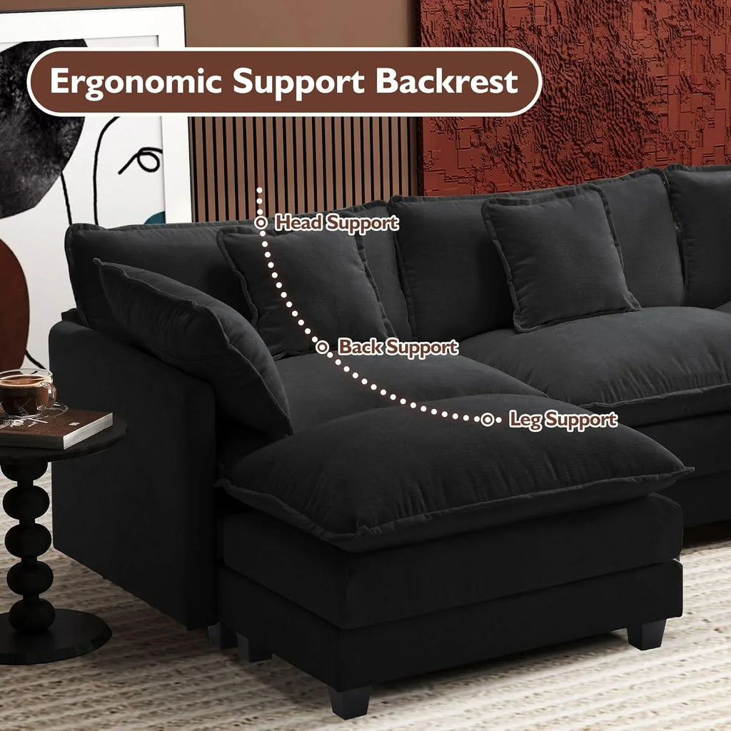 Canapé modulaire moderne en forme de U de 146 pouces d'ihanherry