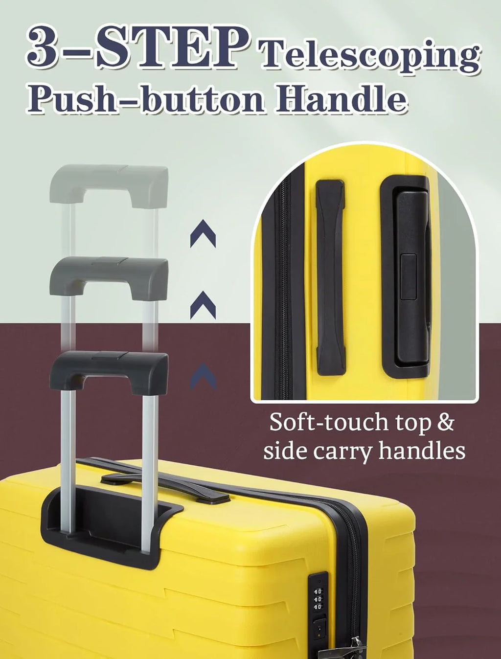 Ensemble de 5 bagages à roulettes, valise rigide en ABS avec roulettes pivotantes