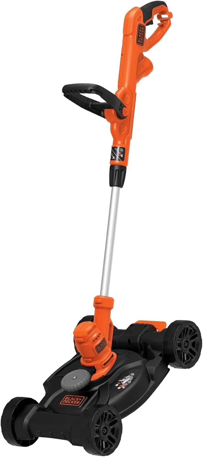 Tondeuse à gazon filaire 3 en 1 BLACK+DECKER, coupe-bordures et coupe-bordures, 12 pouces
