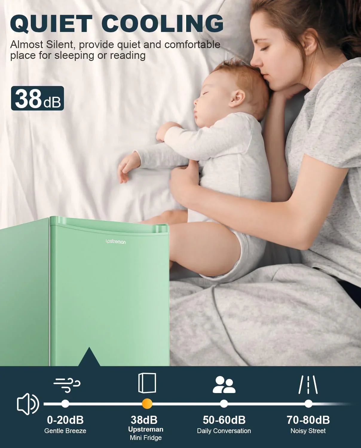 Mini-réfrigérateur Upstreman de 3,2 pieds cubes avec congélateur, mini-réfrigérateur à une porte, réfrigérateur de dortoir