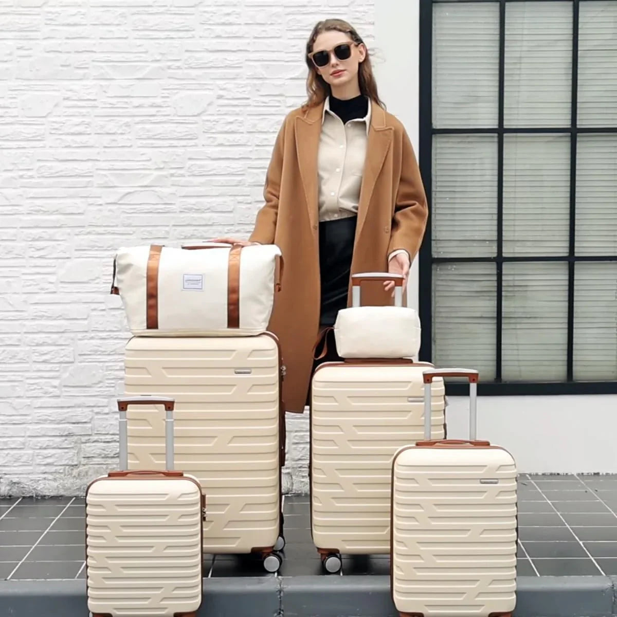 Ensemble de bagages à main légers et extensibles à coque rigide de 6 pièces