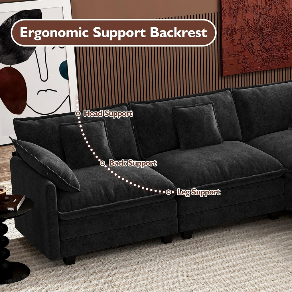 Canapé modulaire moderne en forme de U de 146 pouces d'ihanherry