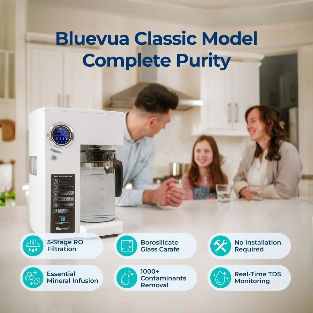 Système d'osmose inverse Bluevua RO100ROPOT-UV, purificateur d'eau de comptoir - Purification en 6 étapes