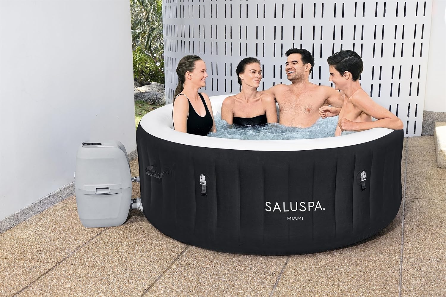 Spa gonflable Bestway SaluSpa Miami EnergySense AirJet (180 x 66 cm) | Spa portable avec 2 housses