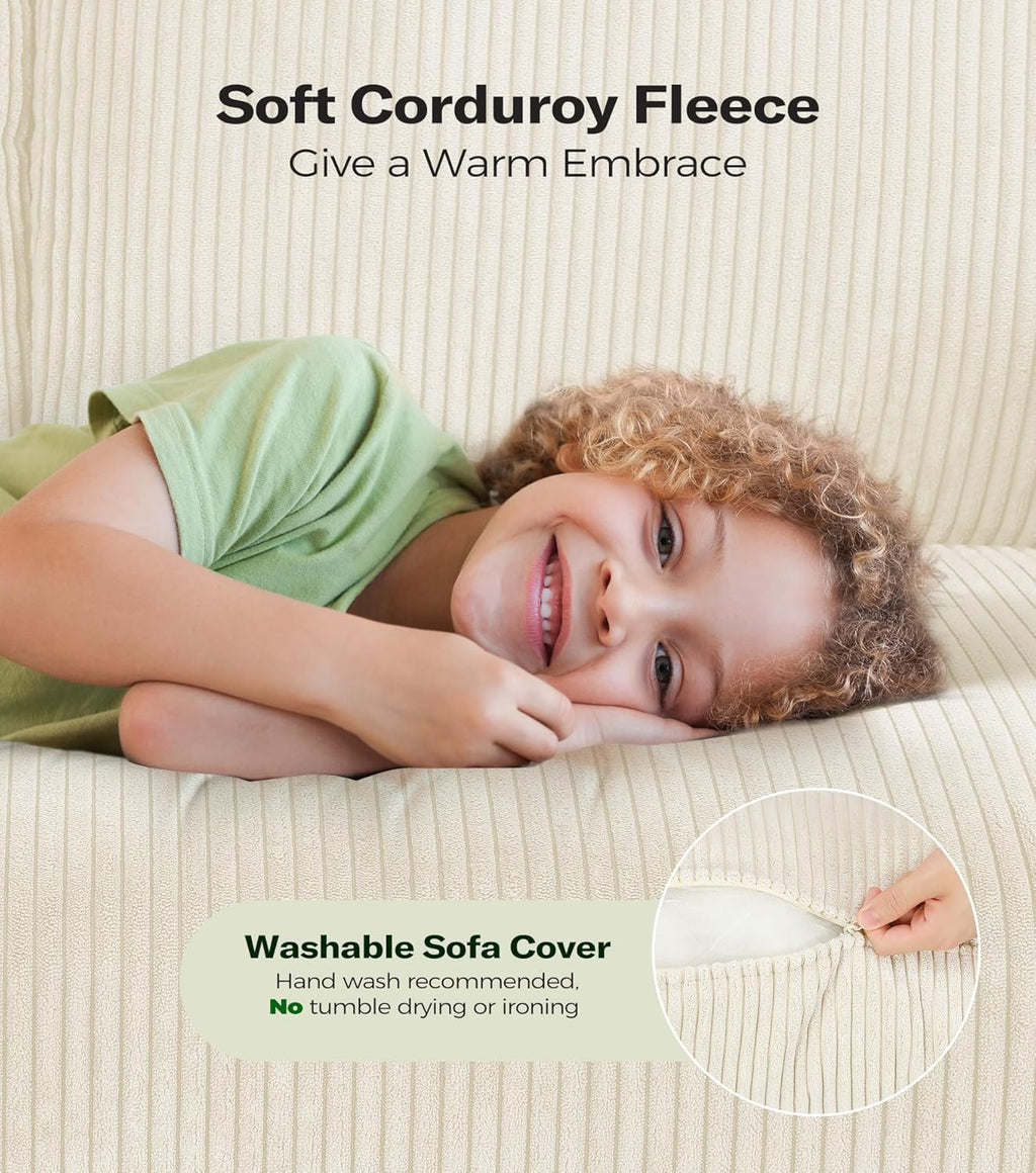 Causeuse de 51 pouces, causeuse confortable en velours côtelé