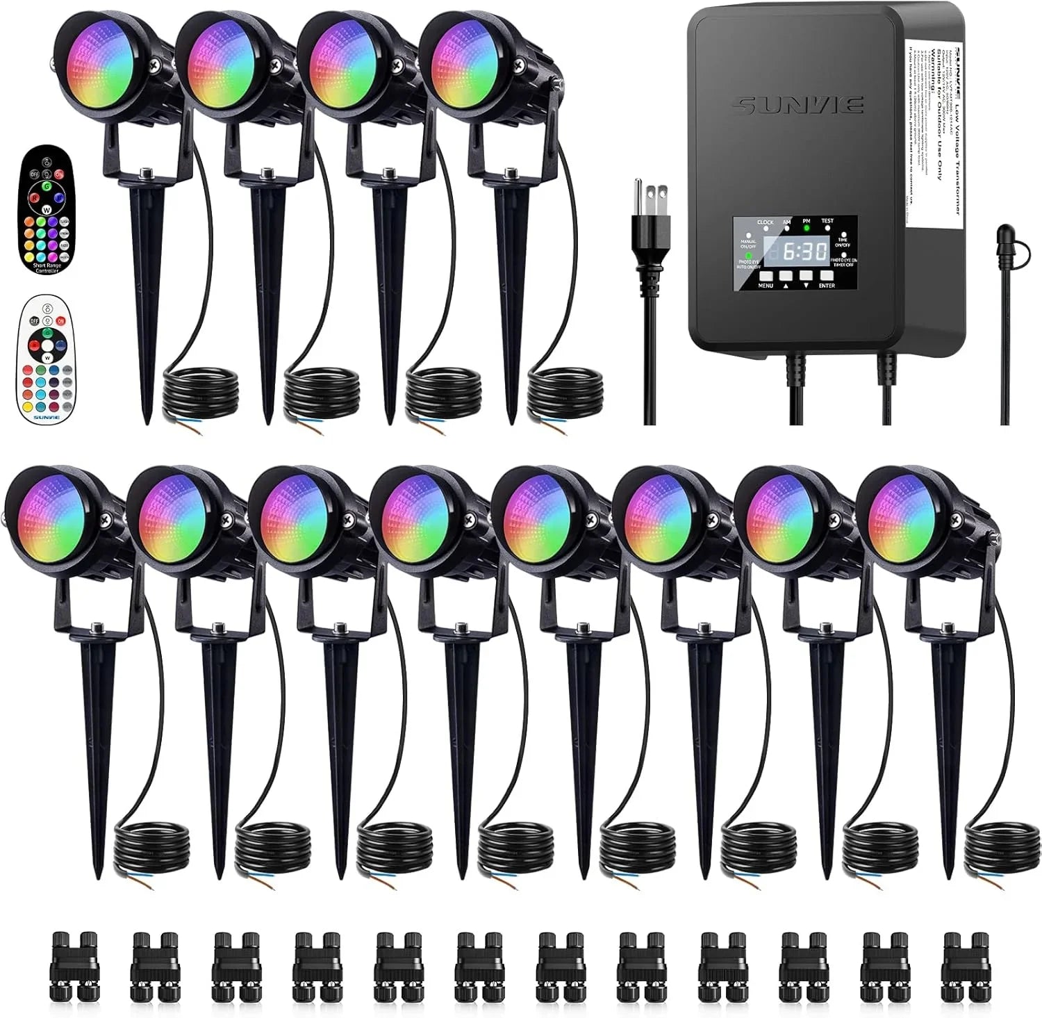Kit d'éclairage paysager à LED, lumières de paysage imperméables à changement de couleur